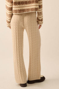Promesa - Cable Knit Wide-Leg Sweater Pants