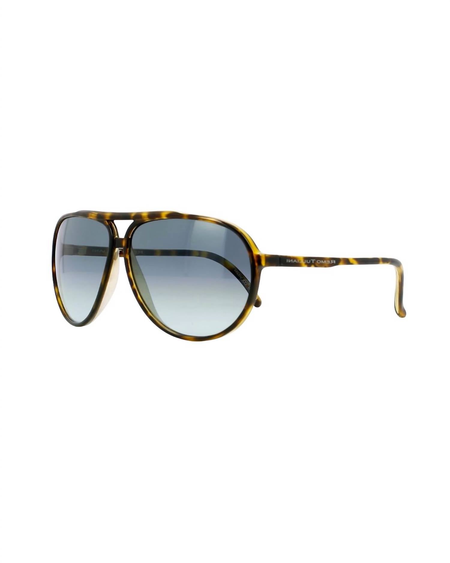 Remo Tulliani Men's Smooth Aviator Sunglasses in polish tortoise ash lens - men's accessory