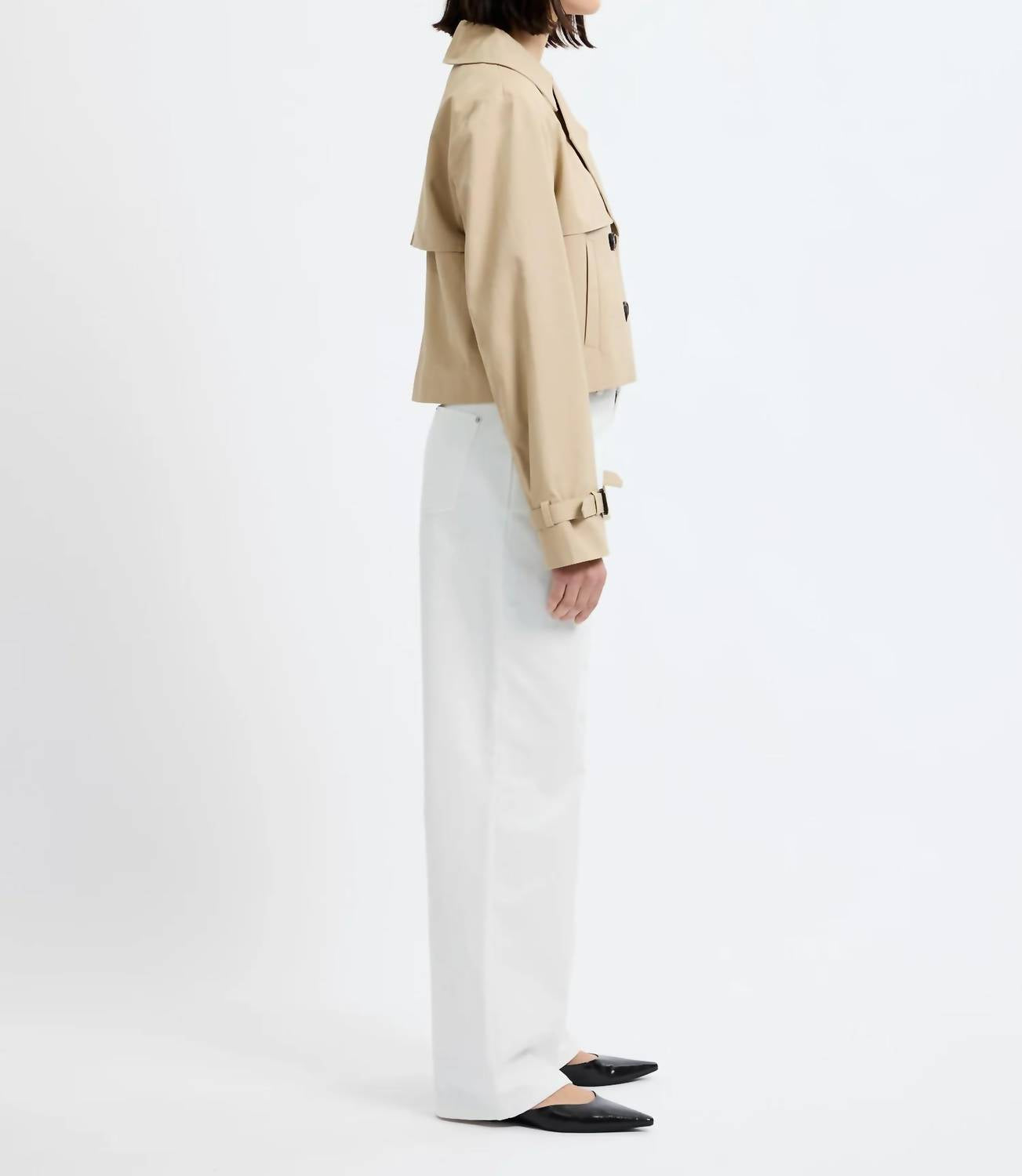 French Connection - Cropped Twill Trench Coat