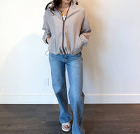 Buttermelon - Mel Collared Zip Front Drawstring Jacket