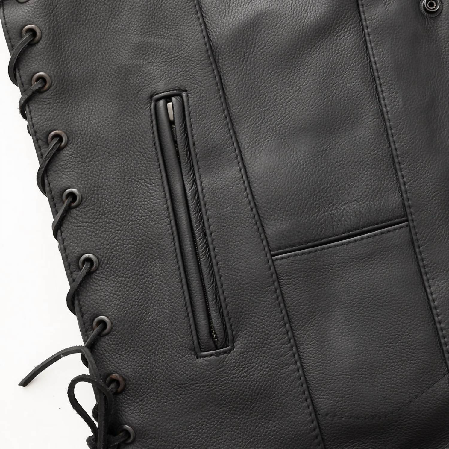 First Mfg Co. - Men's Top Biller Motorcycle Western Style Leather Vest