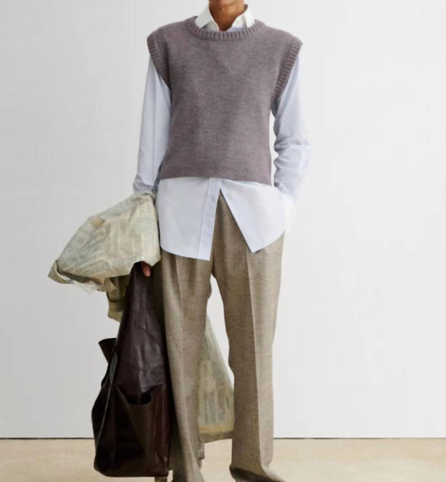 RACHEL COMEY Hilman Sleeveless Vest in dusty mauve - women's jacket - view 4
