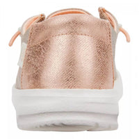 HEY DUDE Women's Wendy Metallic Sparkle Shoes in rose gold - women's sneaker - alternate view