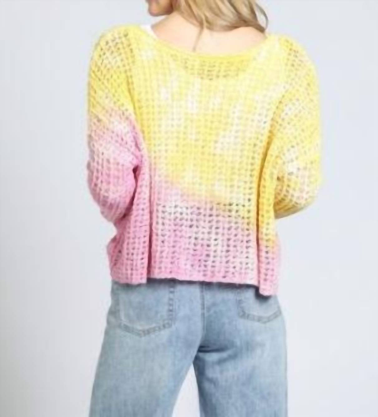 Apny - Ombré Open Stitch Cotton Blend Sweater