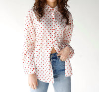 Grace + Emma - Cherry Crush Polka Dot Button Up