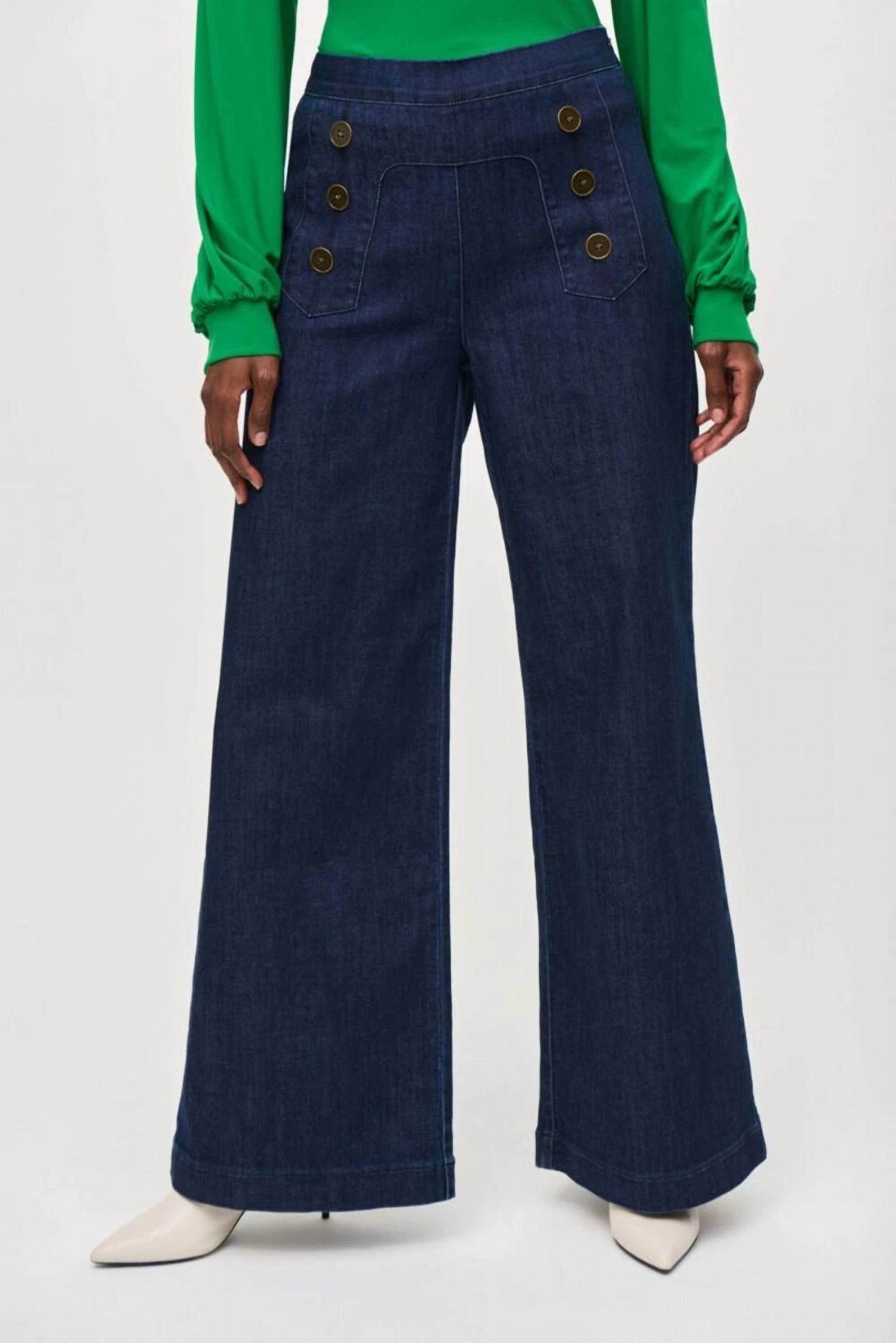 Joseph Ribkoff - High Rise Wide-leg Sailor Jean