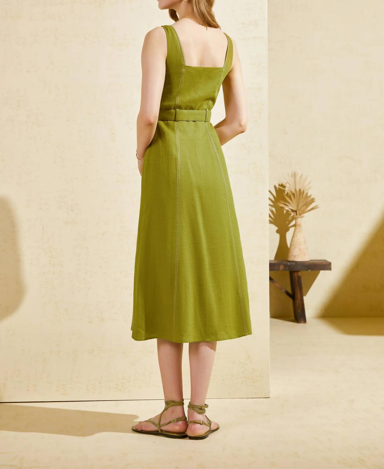 G.D.S. - Emily Linen Slip Midi Dress