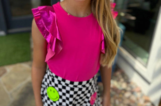 Mia - Girl's Flutter Sleeve Top