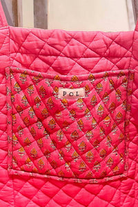 Pol - Bohemian Roomy Fit Floral Print Woven Tote Bag