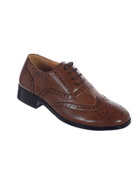 Tip Top Kids - Boy's Leather Wingtip Shoes
