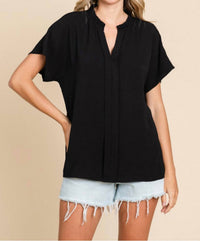 Jodifl Paden Top in black - women's blouse