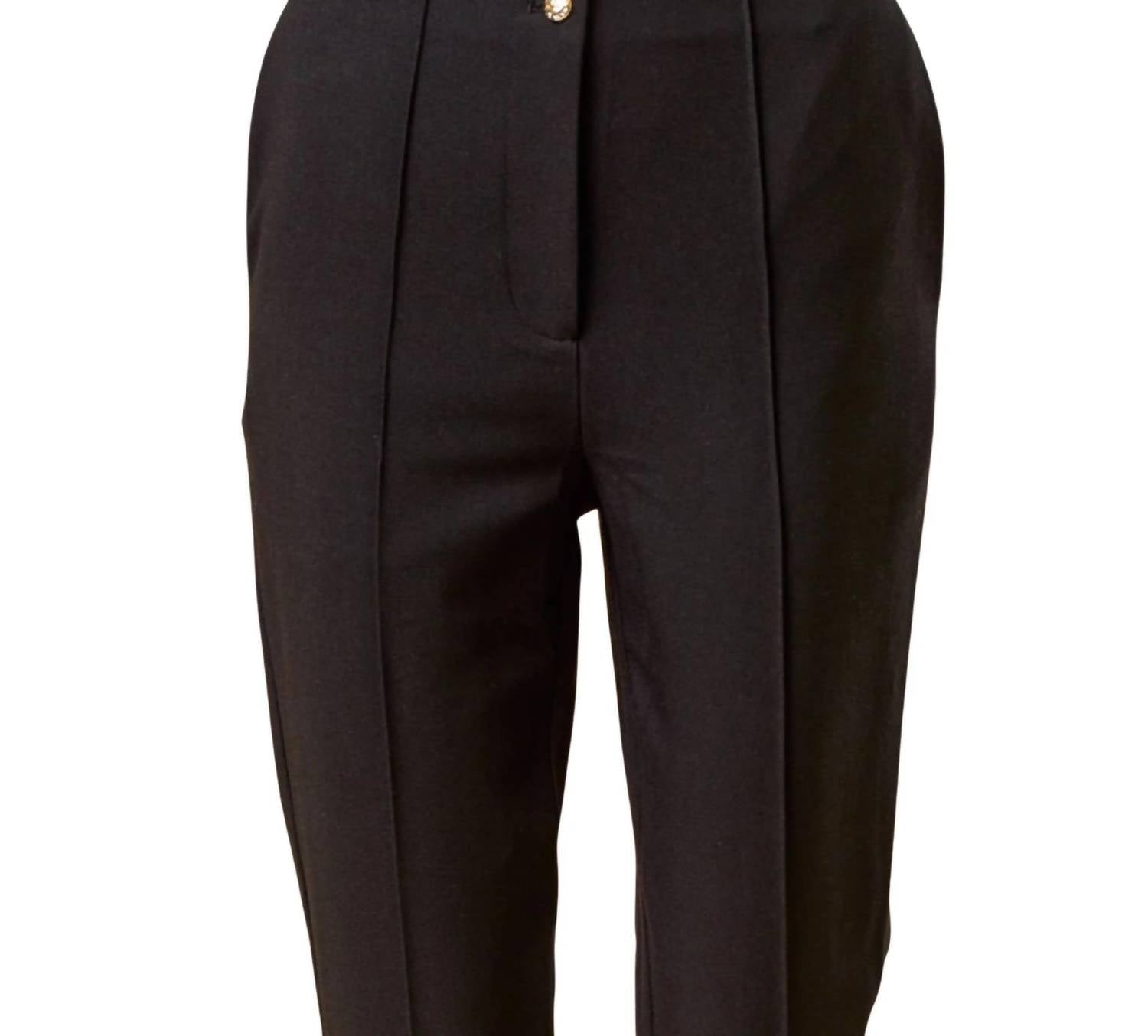 Lalavon - Trouser Pants With Side Slit And Button