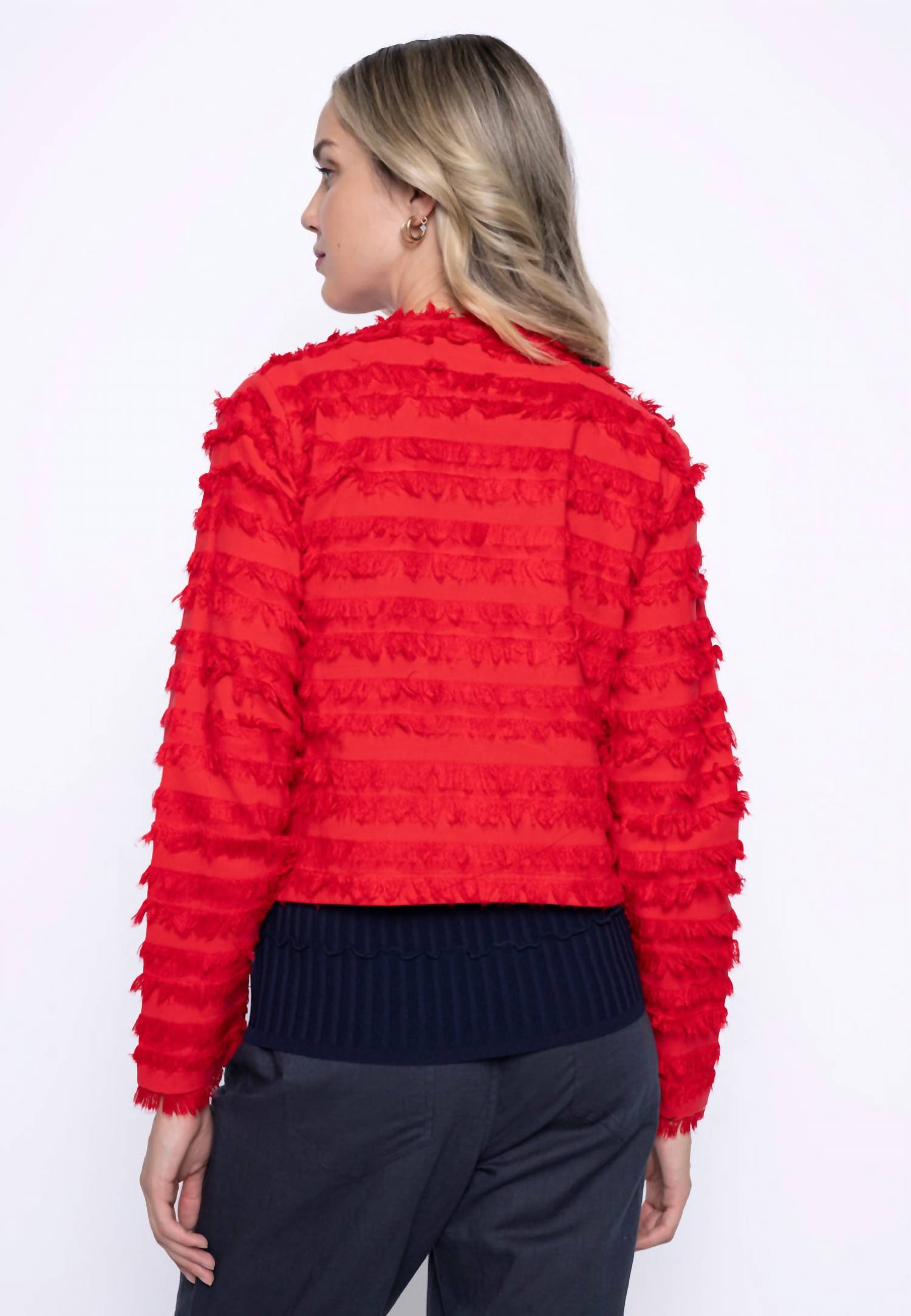 Picadilly - Collarless Fringed Jacket