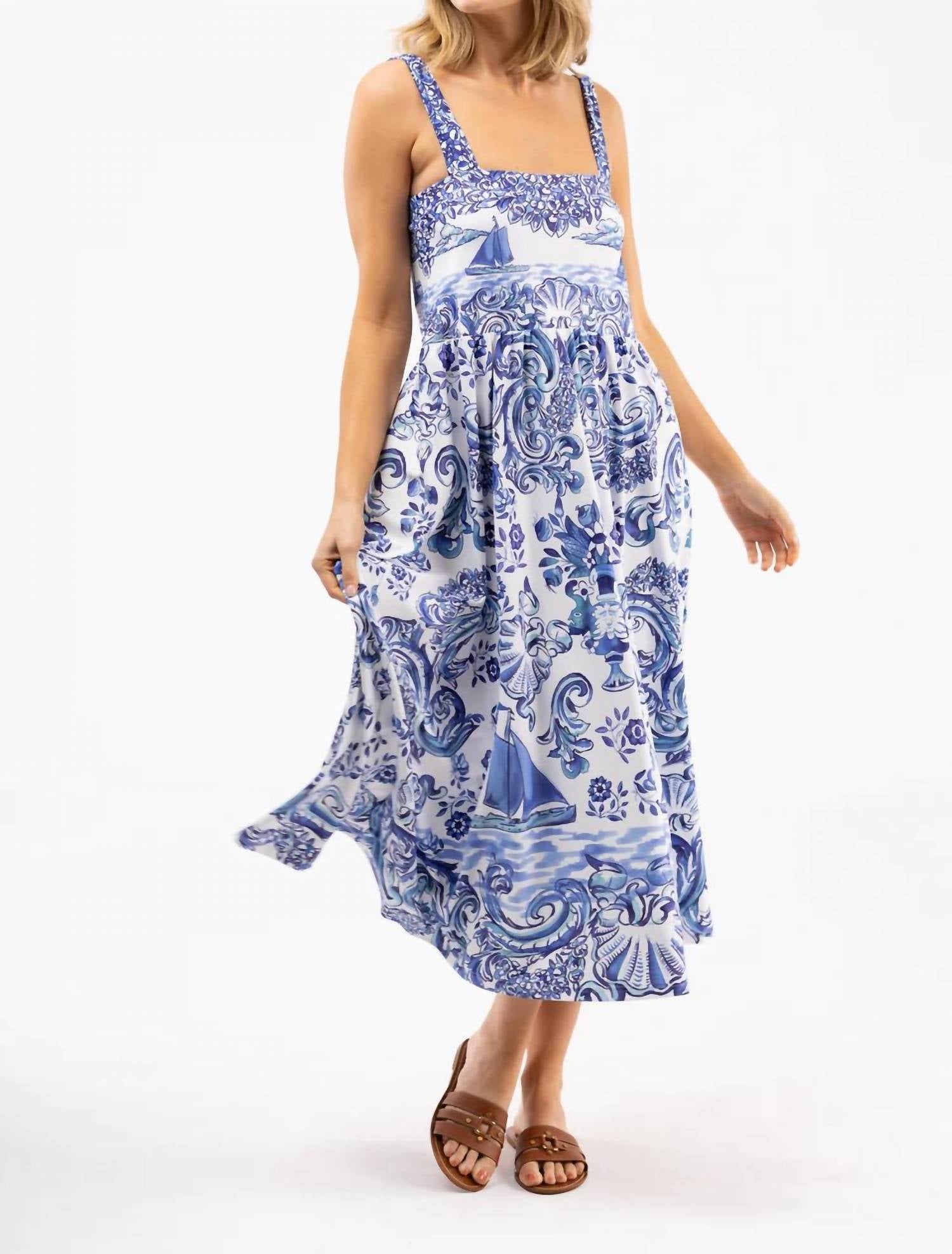 SMITH & QUINN Heather Midi Dress in port porcelain - women's dress - alternate view