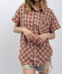 Blue Velvet - Forever Washed Flannel Short Sleeve Shirt