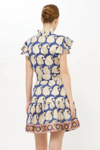Oliphant - Agra Ruffle Collar Button Mini Dress