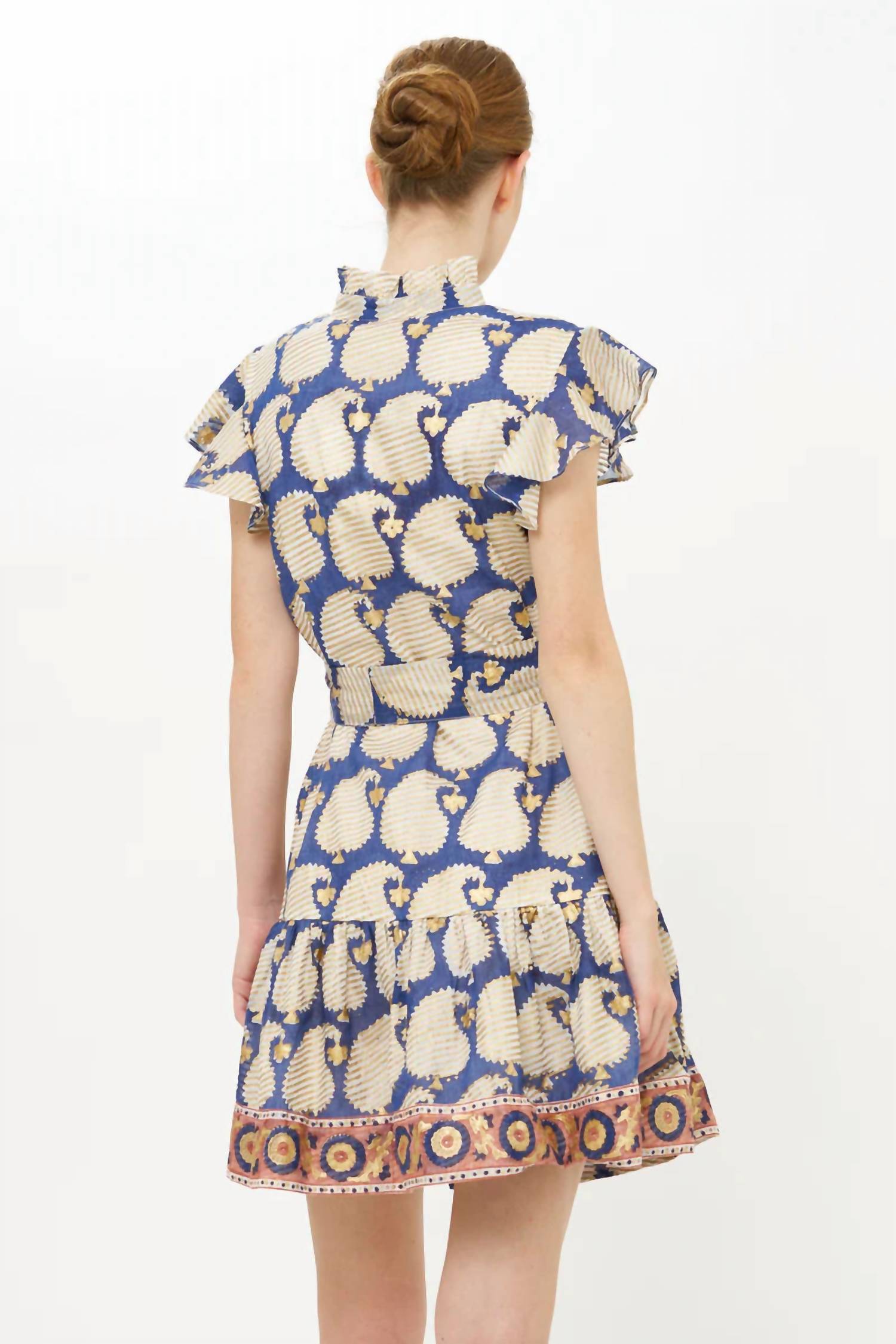 Oliphant - Agra Ruffle Collar Button Mini Dress