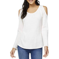 Self Esteem - Women's Waffle Knit Cold Shoulder Top