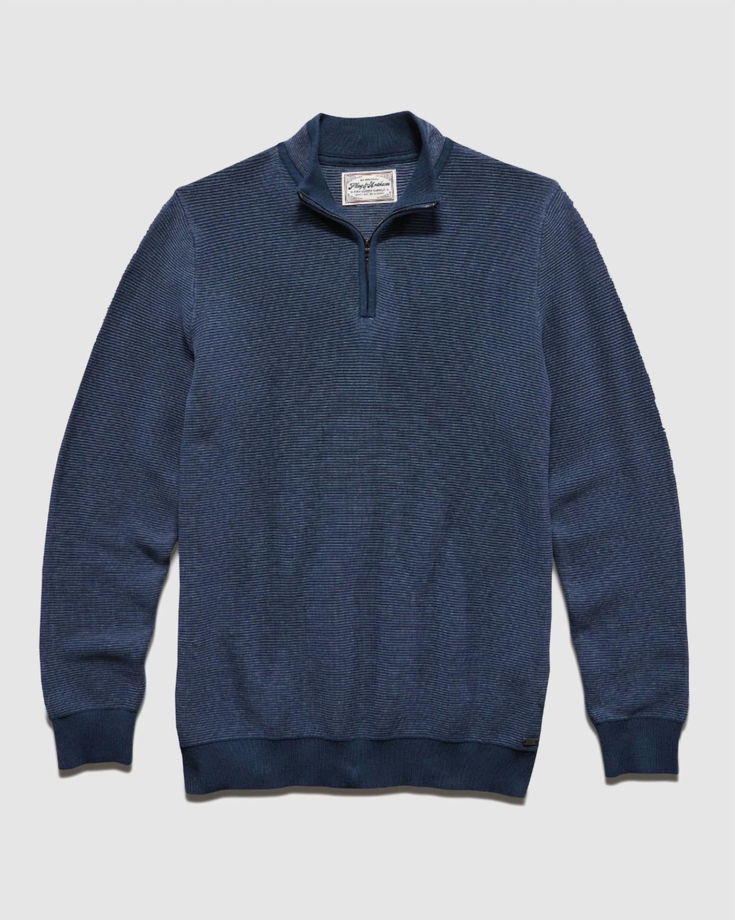 Flags & Anthem - Humphrey Mini Stripe Quarter Zip Sweater - Plus