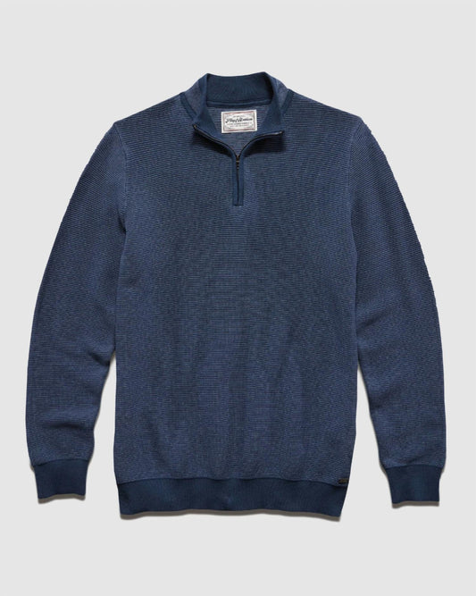 Flags & Anthem - Humphrey Mini Stripe Quarter Zip Sweater - Plus