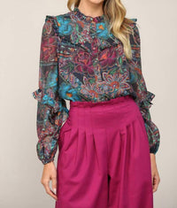 Fate - Autumnal Garden Ruffle Blouse