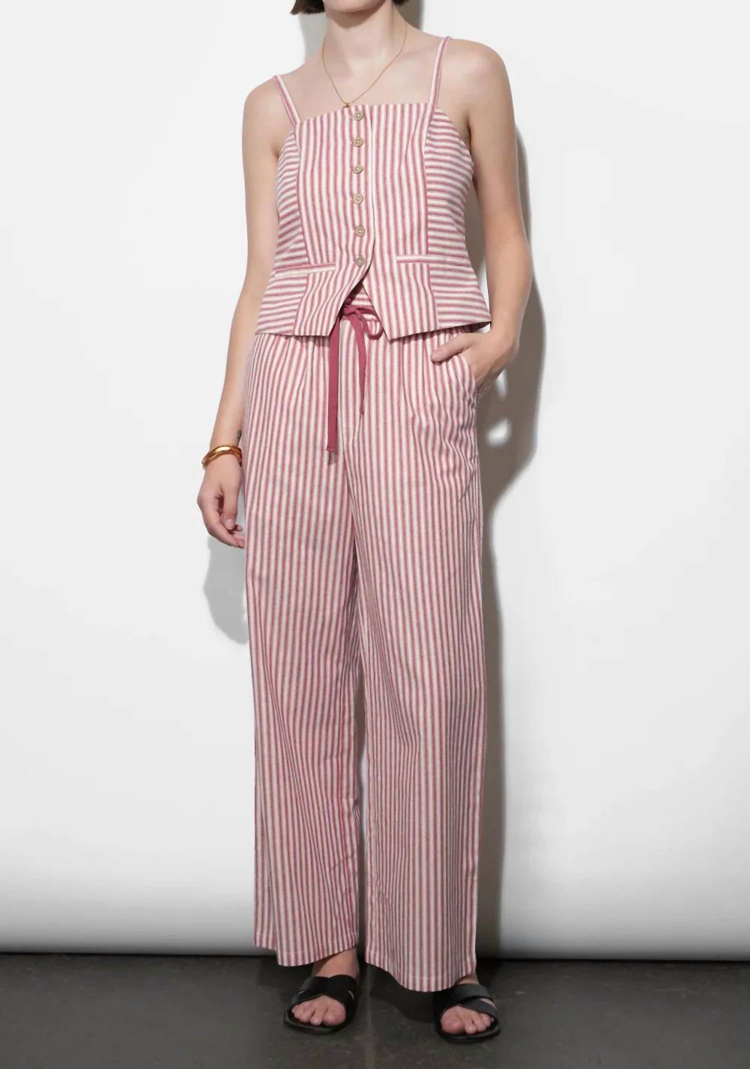 Greylin - Hellen Stripe Pull Up Drawstring Pants
