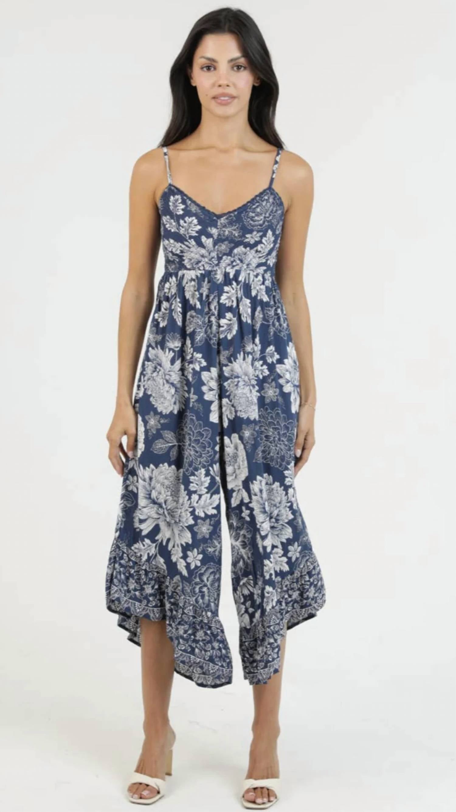 Angie - V-neck Cropped Jumpsuit