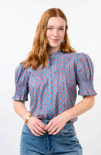Ivy Jane - Block Floral Tuck Blouse