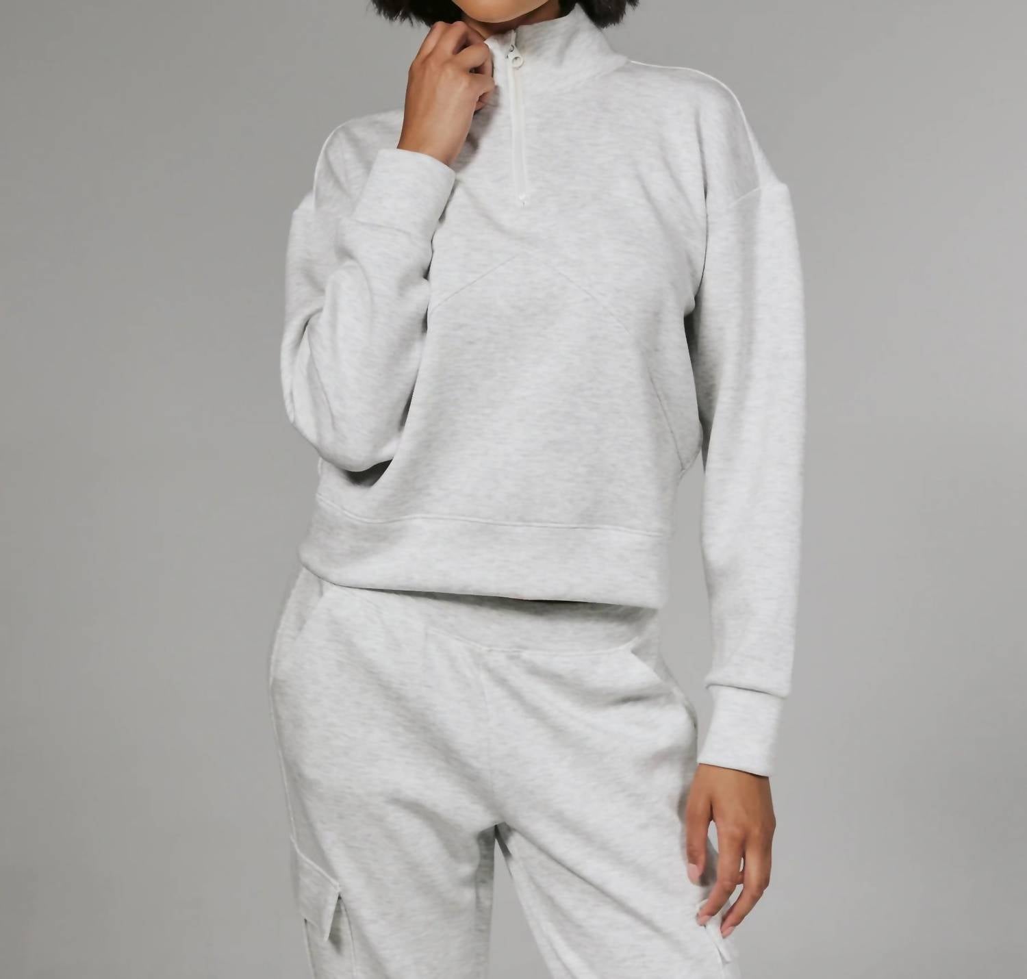 7Diamonds - Rev Crop Quarter-zip Sweatshirt