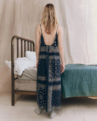 THE GREAT. Slip Sleep Midi Dress in bandana patchwork - women's dress - alternate view