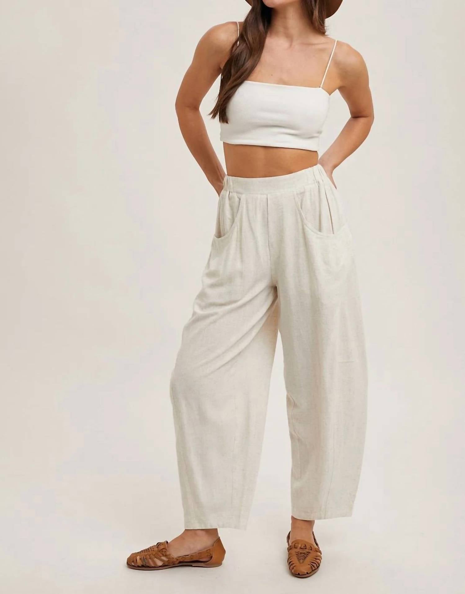 Bluivy - Relaxed Barrel Pants with Pockets