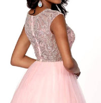 Karishma Creations Women's Prom Dress in pink silver - women's dress - alternate view
