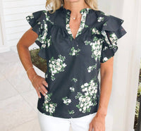 Sugarlips - Emerson Floral Split Neck Top