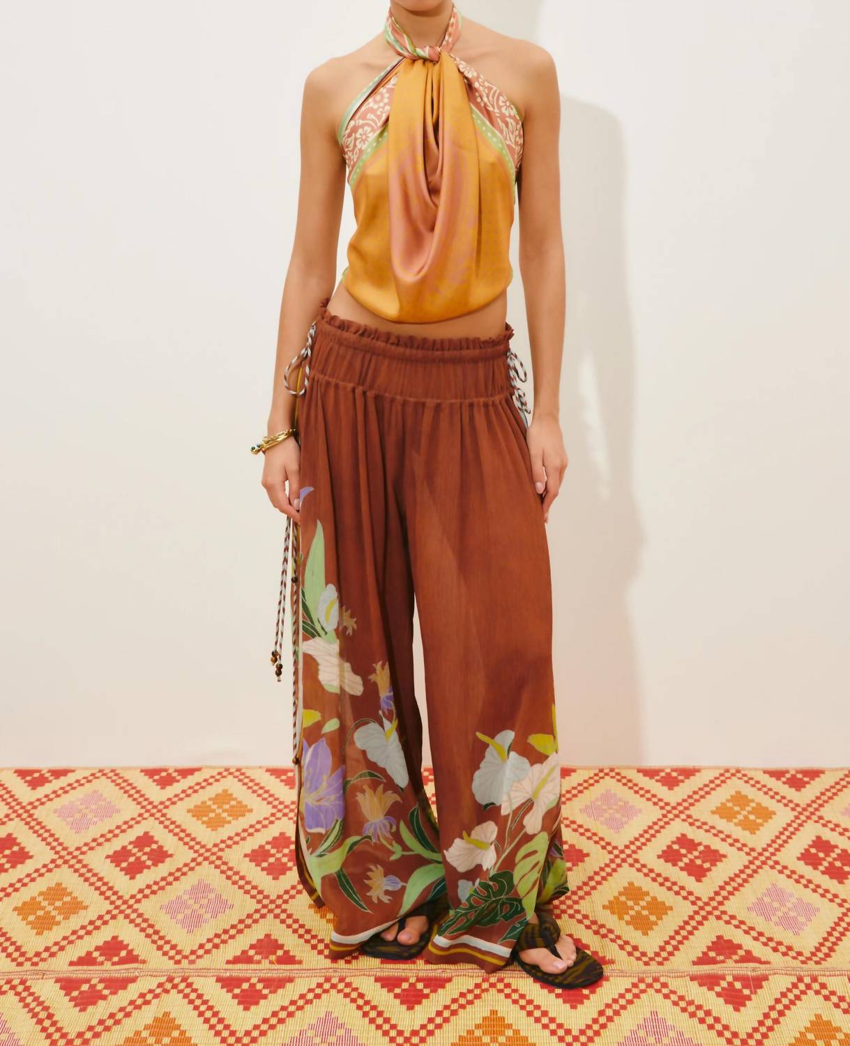 Alemais - Alfie Ruched Wide Leg Pant