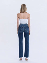 VERVET BY FLYING MONKEY Celestial Glow High Rise Full Length Straight Jeans in dark wash - women's jeans - view 5
