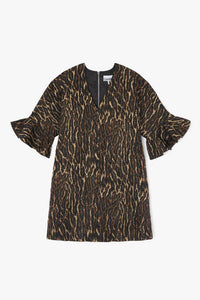 Ganni - Metallic Cloque Mini Boxy Dress