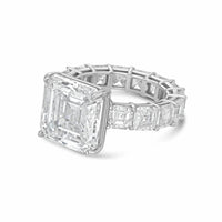 Diana M Jewels - Women's Asscher Lab-Grown Diamond Engagement Ring (15.00 Ct) - Grand