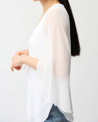 Joseph Ribkoff - Silky Knit Straight Tunic With Chiffon Tulip Sleeves