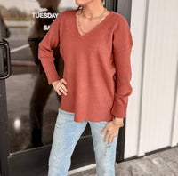WISHLIST Lightweight V-Neck sweater in red - women's sweater - view 4