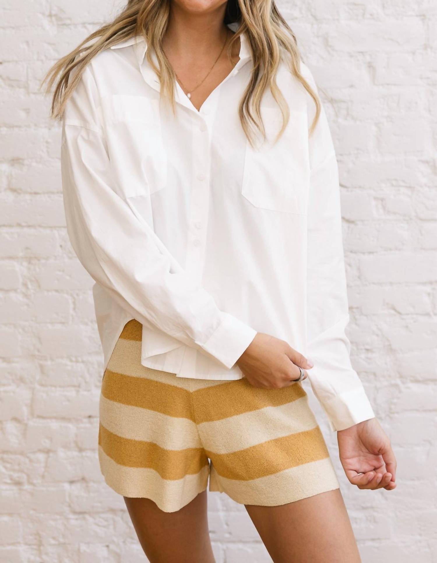 Sadie & Sage - Serena Striped Sweater Shorts