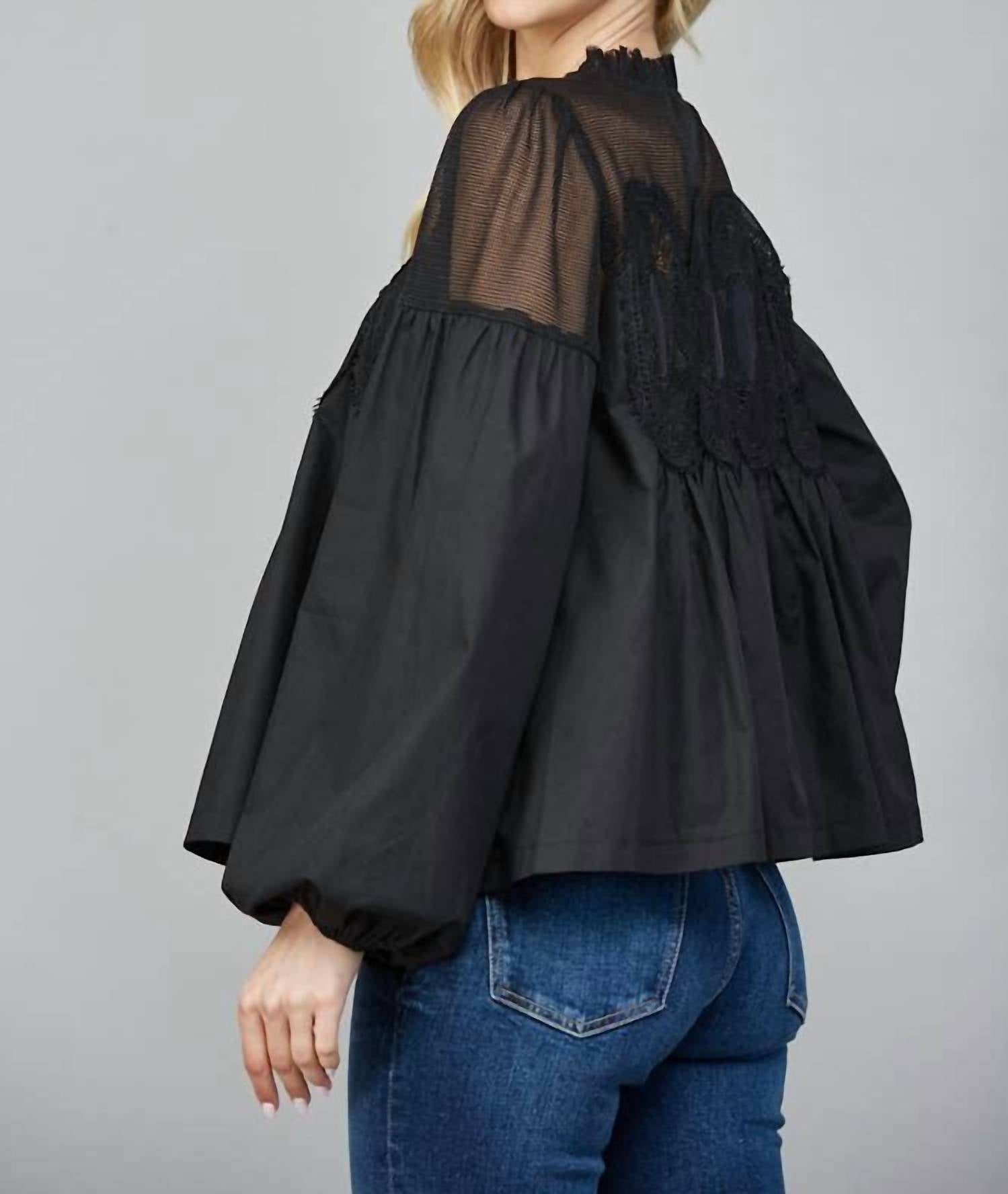 Fate Mixed Emotions Blouse in black - women's blouse - alternate view