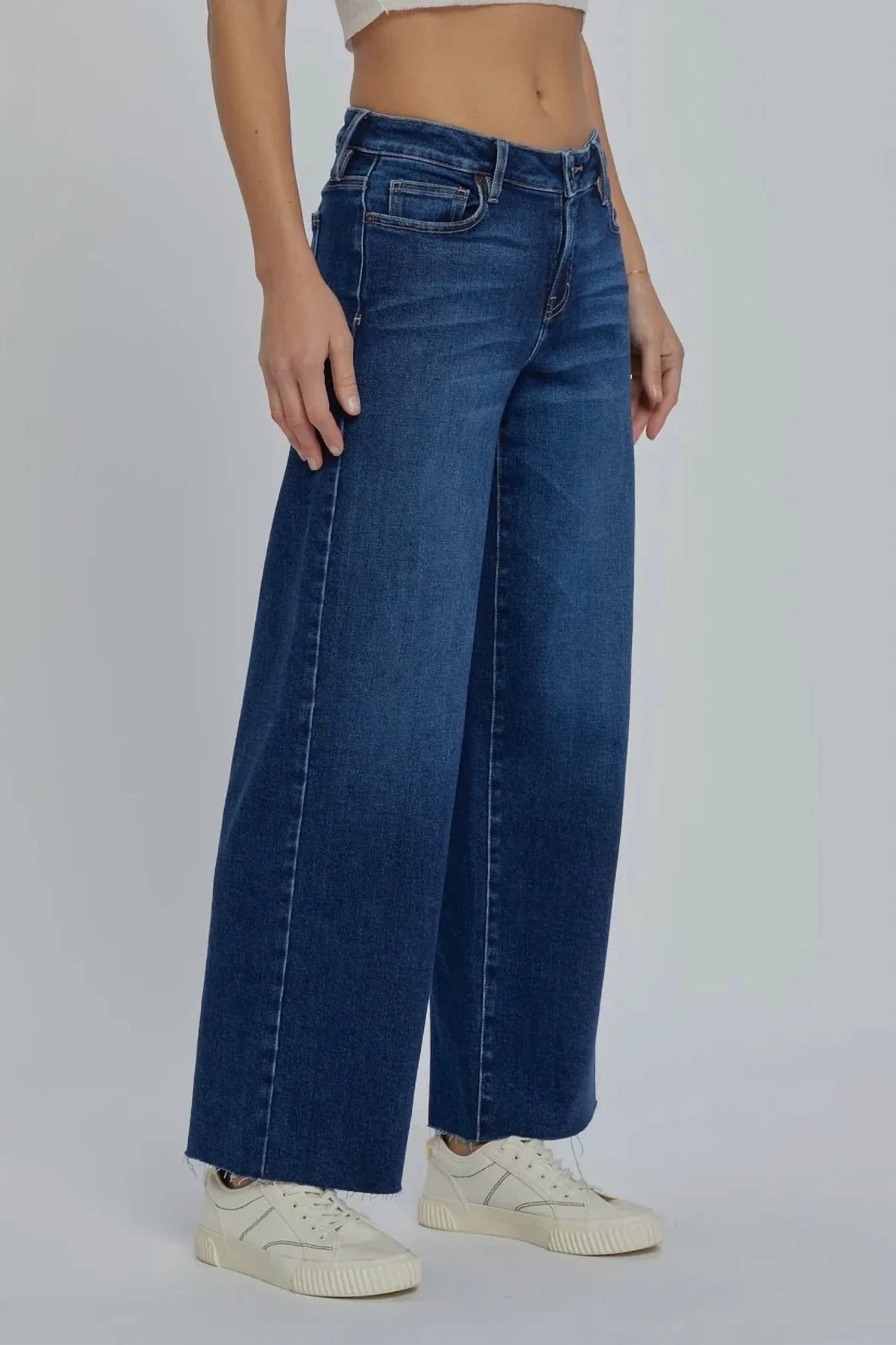 Hidden - Nori Clean Mid Rise Wide Leg Jean