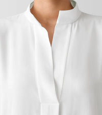 Eileen Fisher - Silk Georgette Stand Collar Tunic