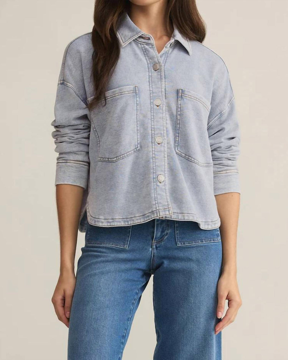 Z Supply - ALL DAY CROPPED KNIT DENIM JACKET