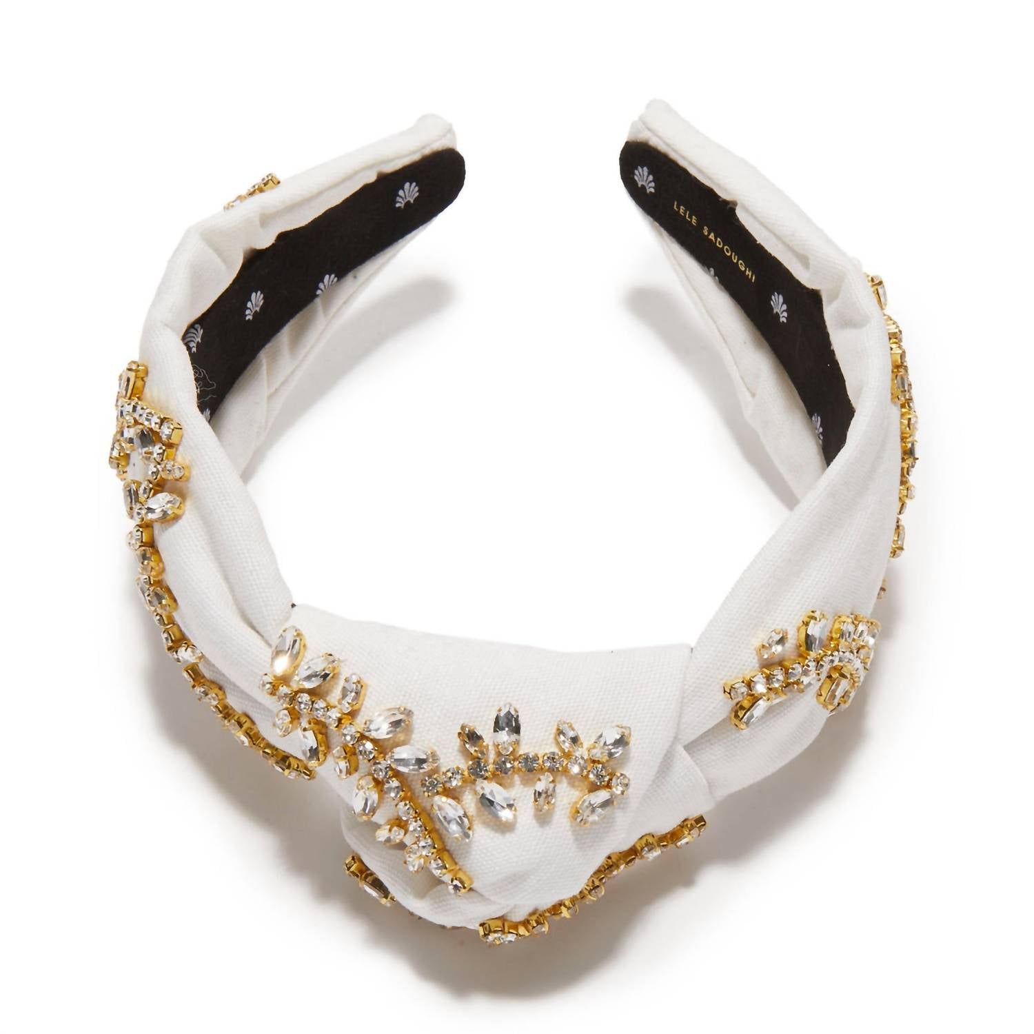 LELE SADOUGHI Knotted Holiday Lights Crystal Headband in ivory - women's accessory - alternate view