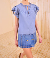 Ulla Johnson - Effie Flutter Sleeve Top