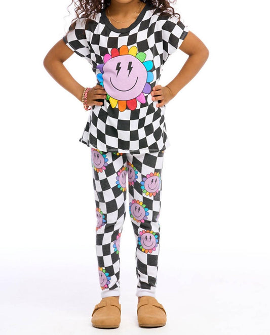 Checkered Rainbow Daisy Pants
