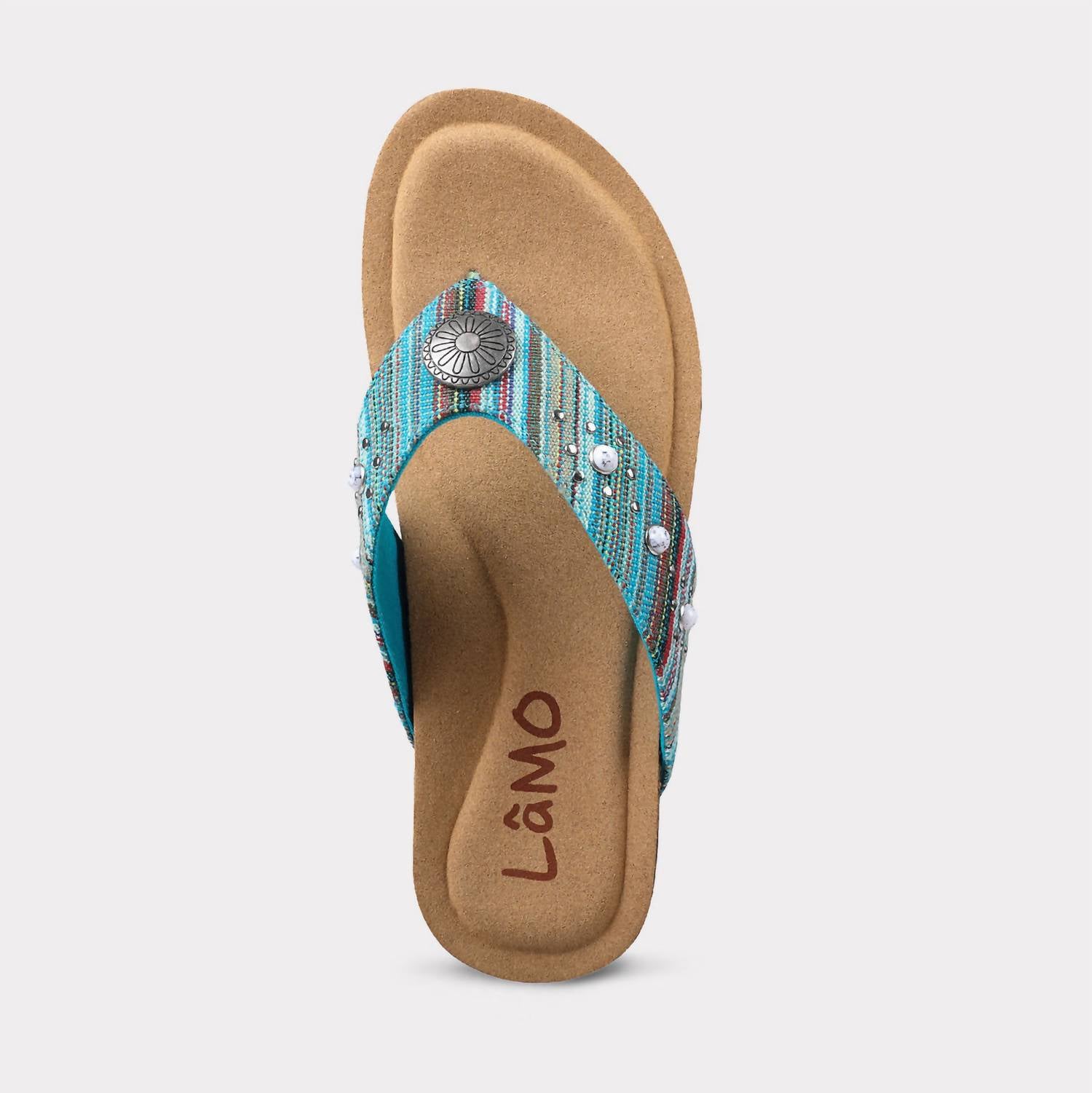 Lamo Women's Classic Jovie Thong Sandal in turquoise - women's sandal - alternate view