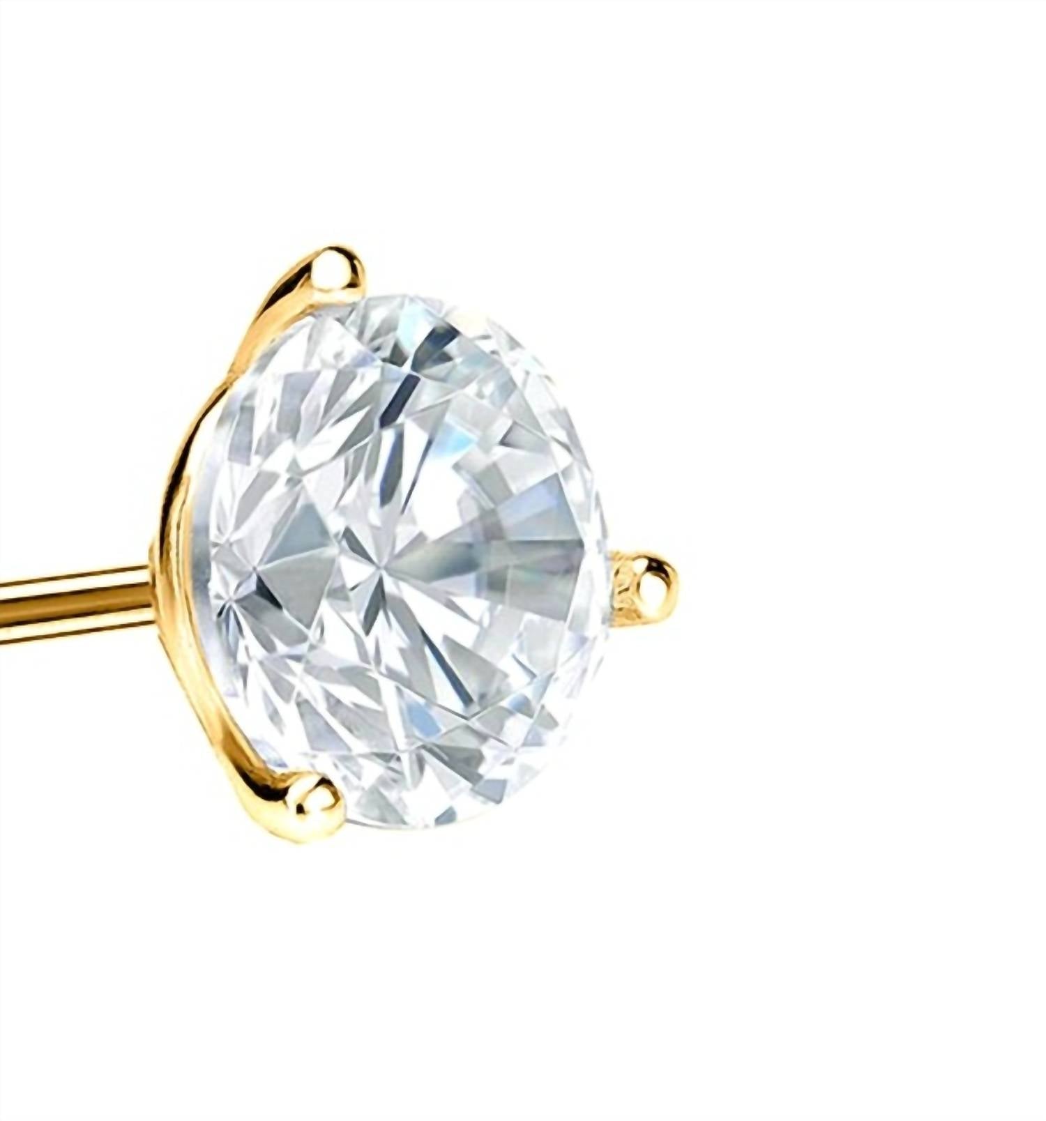 Diana M Jewels - 4.00 Cts Round Lab Diamond Stud Earrings