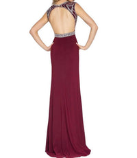 Mac Duggal - Beaded Bodice Jersey Dress
